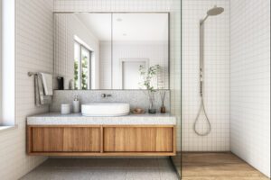 small bathroom curbless shower