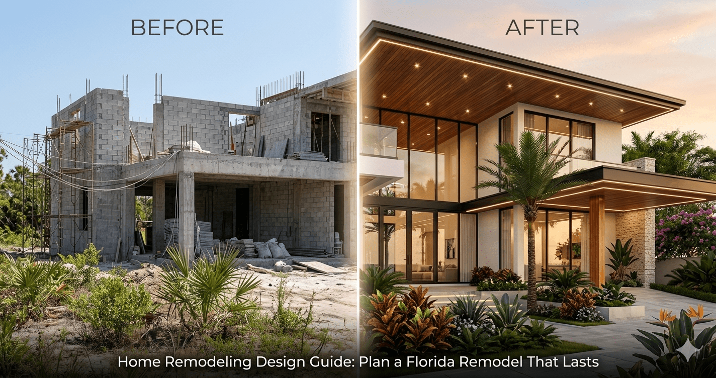 Central Florida home remodeling design plan showing layout, materials, and finish selections by Property Fixology